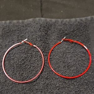 🛍 10 For $ 15 Red Hoop Earrings